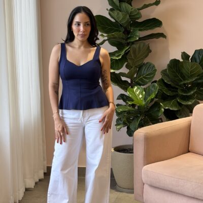Pantalón jean blanco rasgado