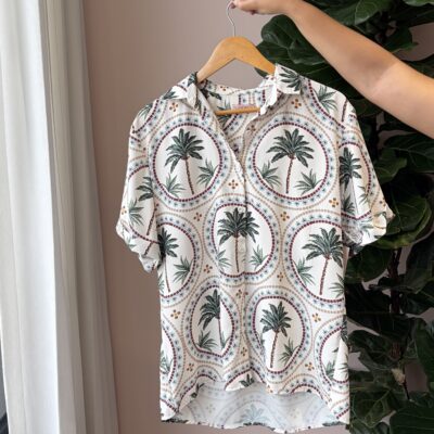 Camisero oversize print naturaleza palmitas