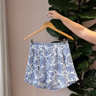 Short print naturaleza flores azules